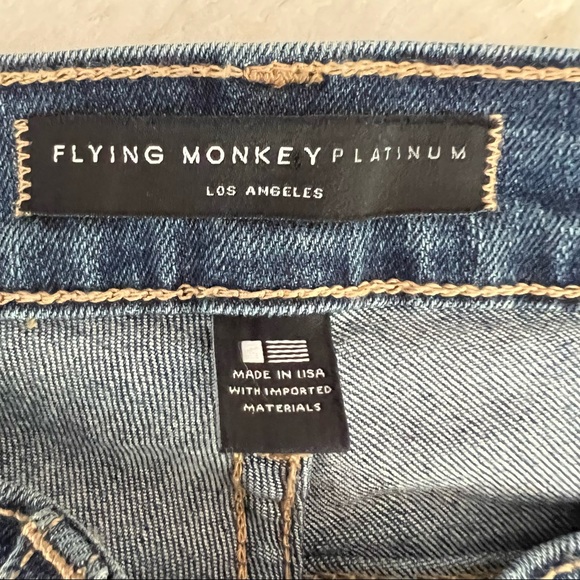 Flying Monkey Platinum skinny ankle distressed embroidered jeans size 26 - Picture 3 of 7